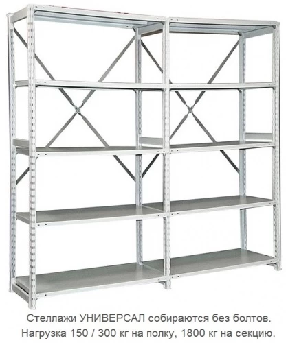Стеллаж металлический ТСУ 1.2.5 (2500х1060х300)